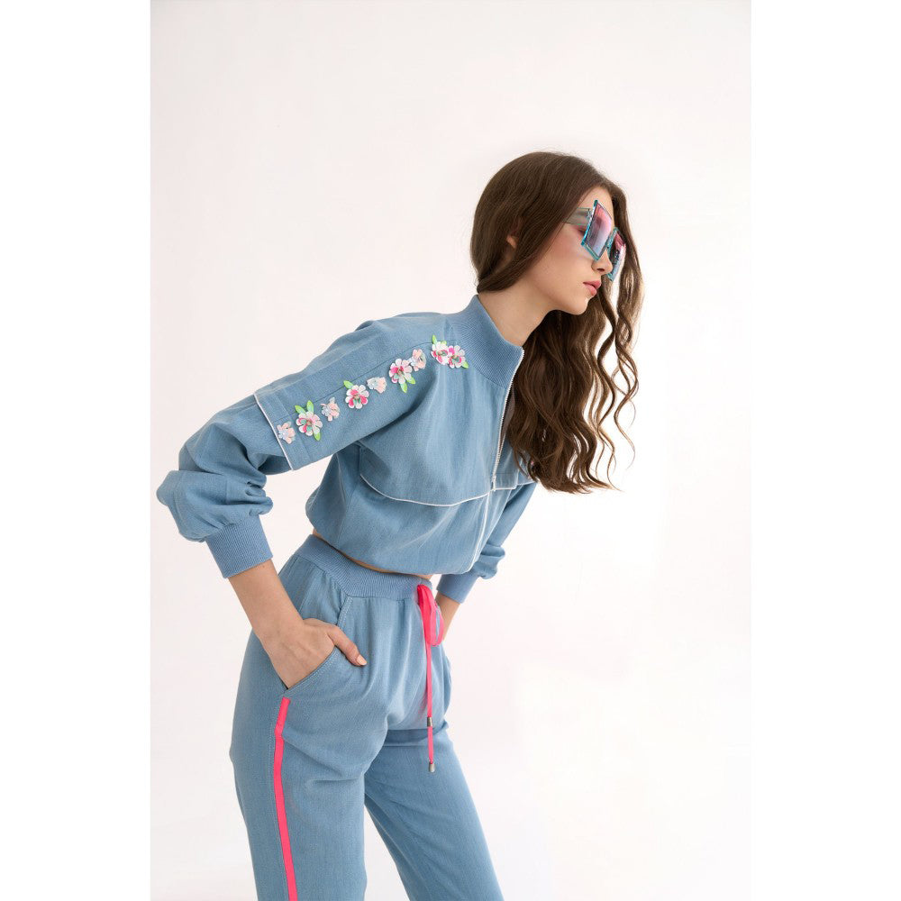 Our Love Denim Joggers with Elasticated Hem & Waist, Neon Twill Tape Drawstring