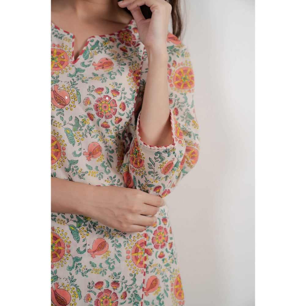 PANTS AND PAJAMAS Neeta Block Printed Stole