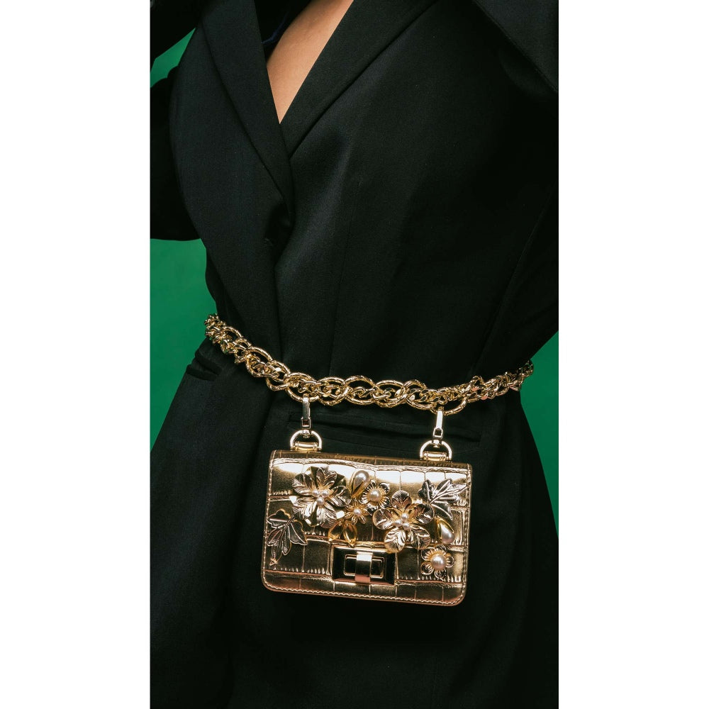 Papa Don't Preach by Shubhika 24K Gold Belt Bag