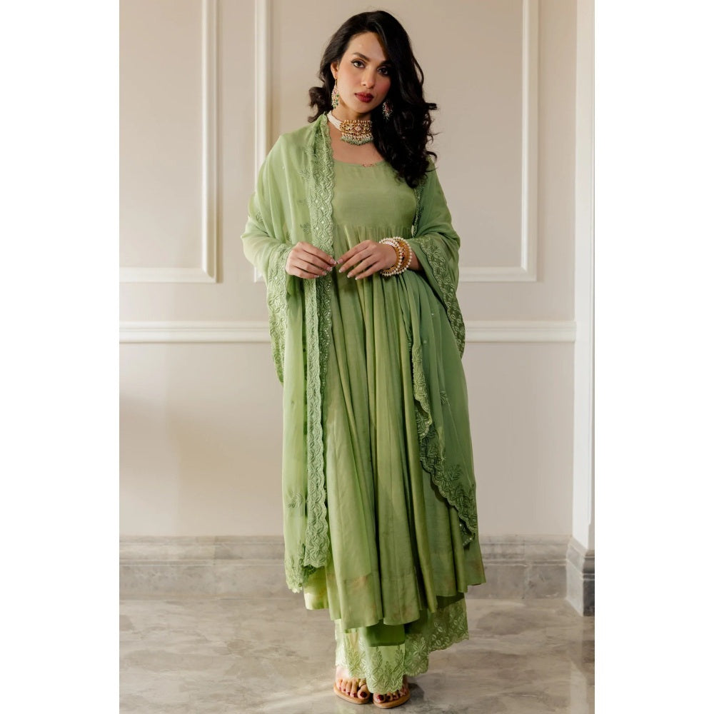 Paulmi Harsh Pista Green Anarkali with Chudi Sleeves (Set of 3) Nykaa Fashion Paulmi Harsh Pista Green Anarkali with Chudi Sleeves (Set of 3) Nykaa Fashion