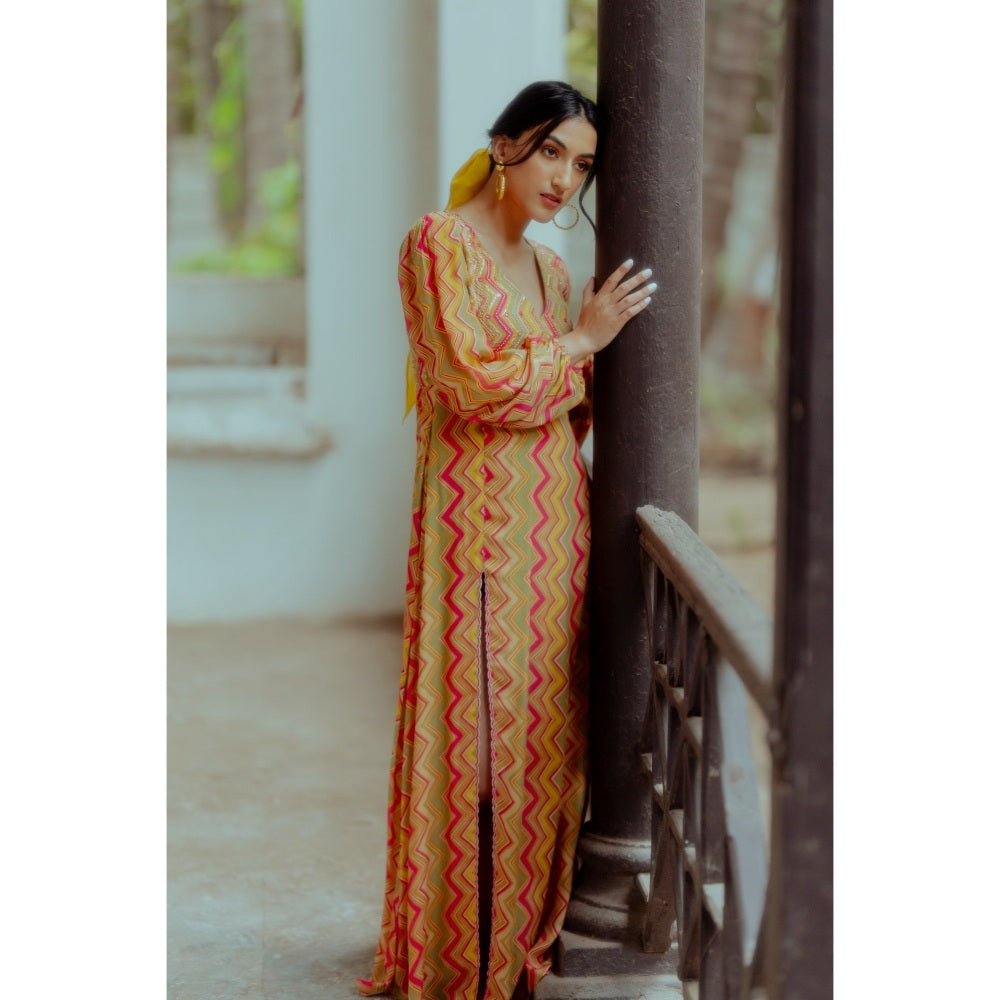 Paulmi & Harsh Zigzag Printed Fusion Maxi