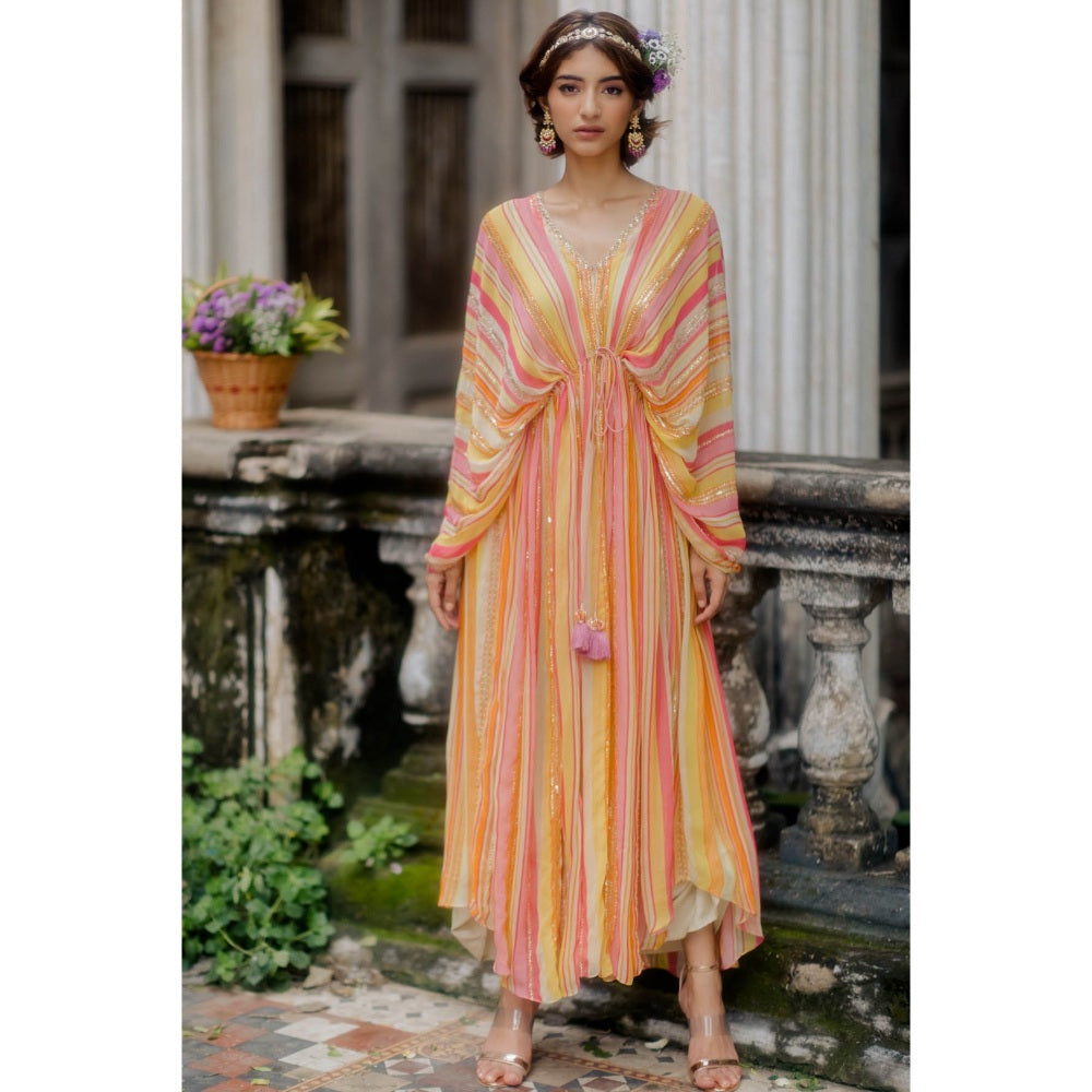 Paulmi & Harsh Striped Roman Drape Kaftan (Set of 2)