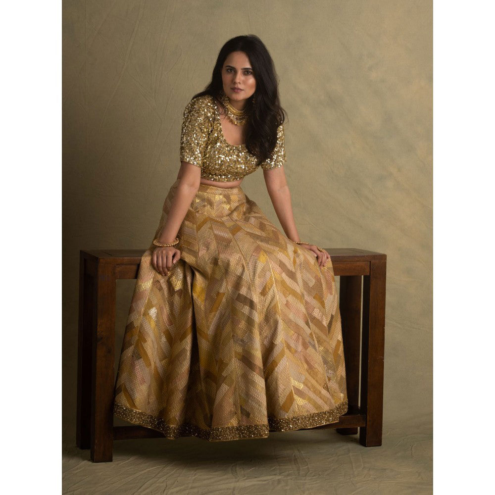 PRIYANKA RAAJIV Rika Gold Sequin Blouse