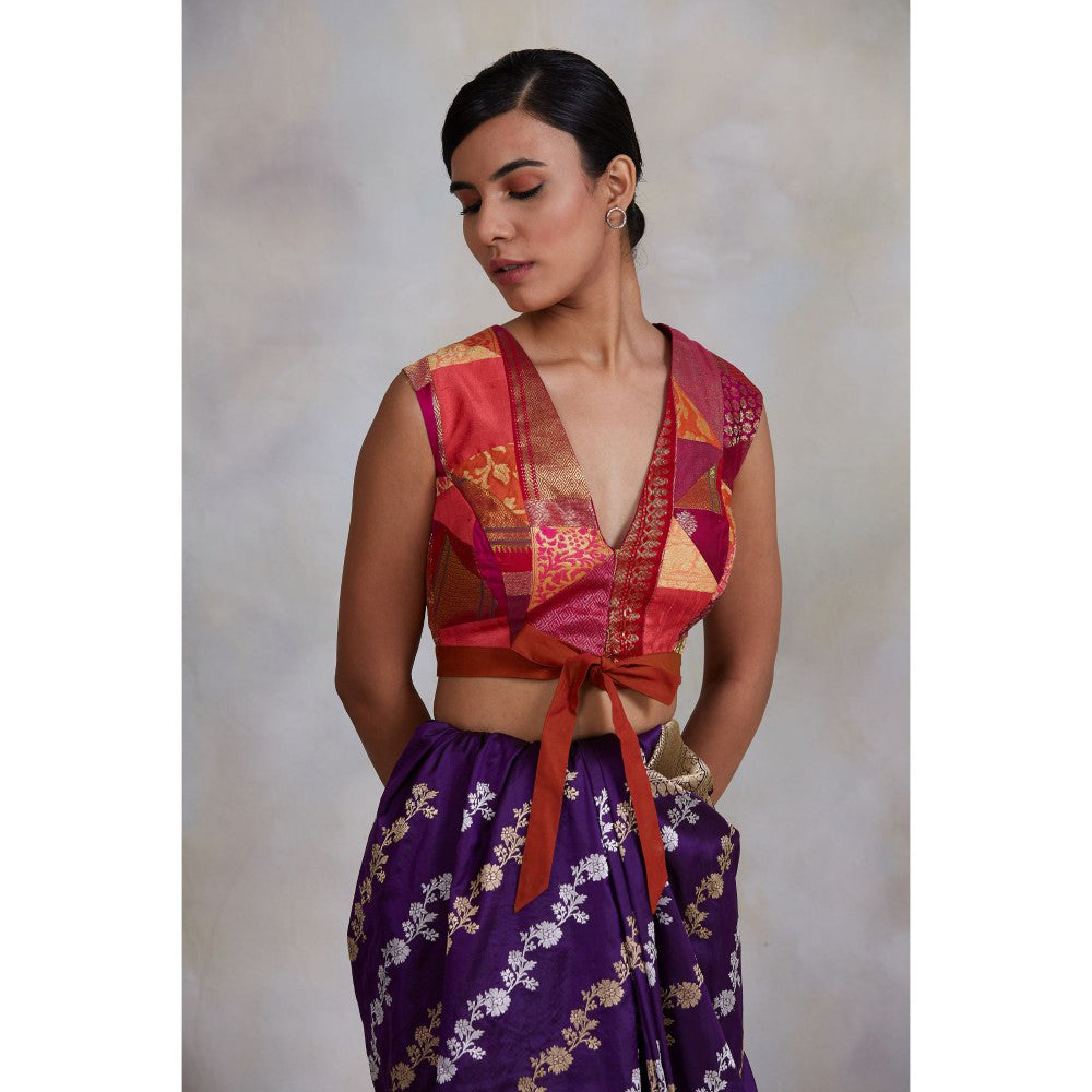 PRIYANKA RAAJIV Arnit Pink Patchwork Blouse