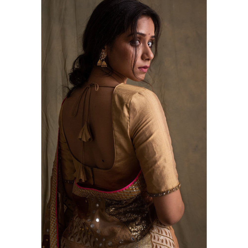 PRIYANKA RAAJIV Turvi Gold Silk Blouse