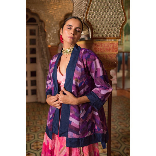 PRIYANKA RAAJIV Chakori Purple Patchwork Jacket