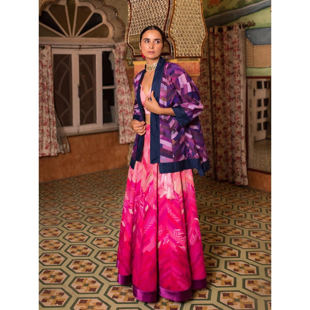 PRIYANKA RAAJIV Chakori Purple Patchwork Jacket