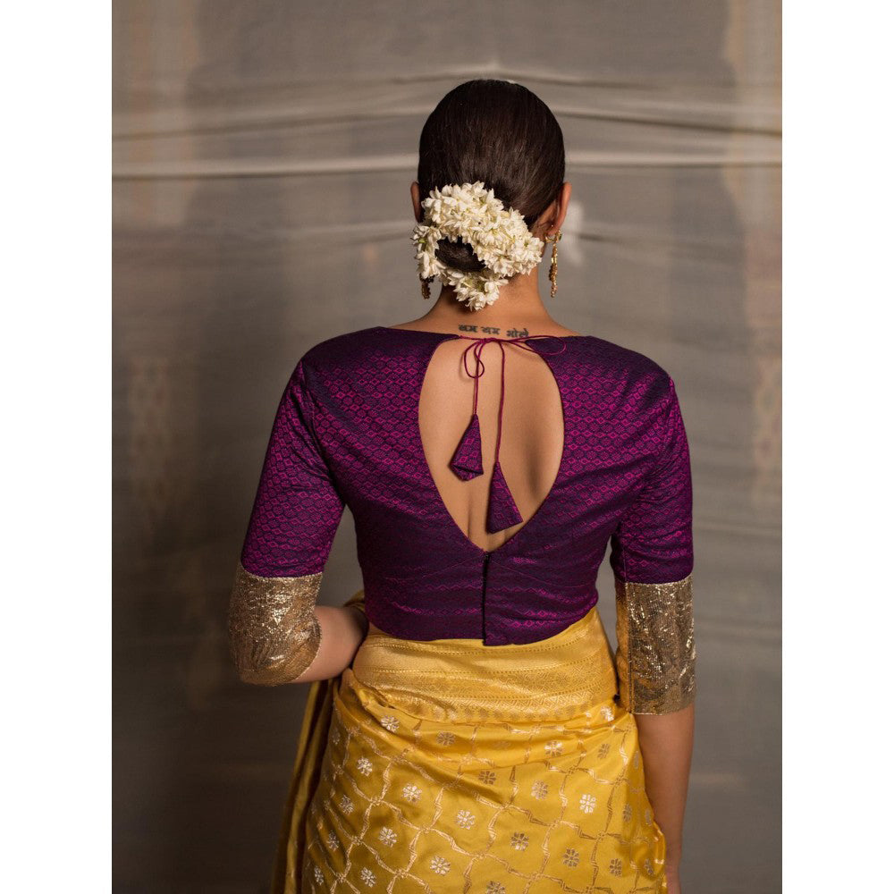 PRIYANKA RAAJIV Sonal Pink Silk Khan Blouse