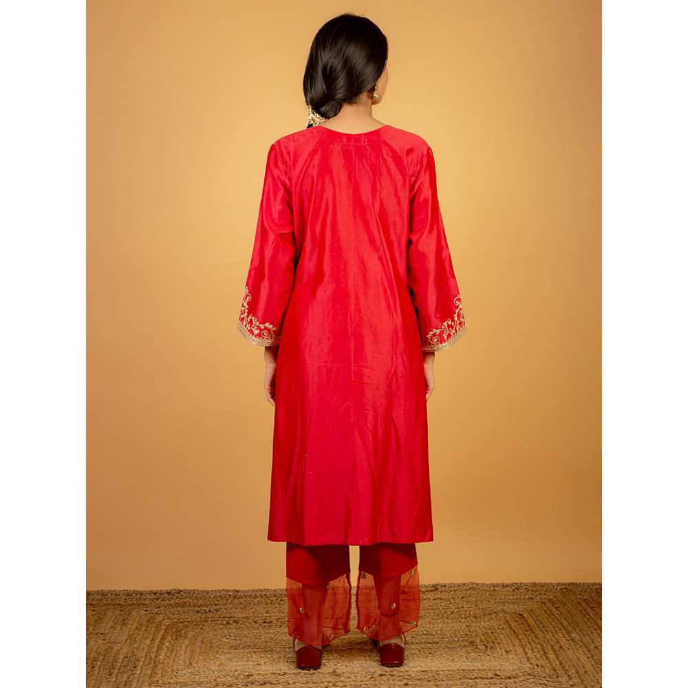 Priya Chaudhary Rose Pink Chanderi Silk Kurta