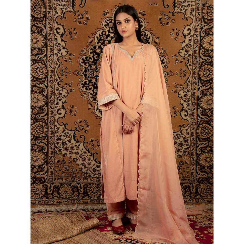 Priya Chaudhary Peach Organza Dupatta