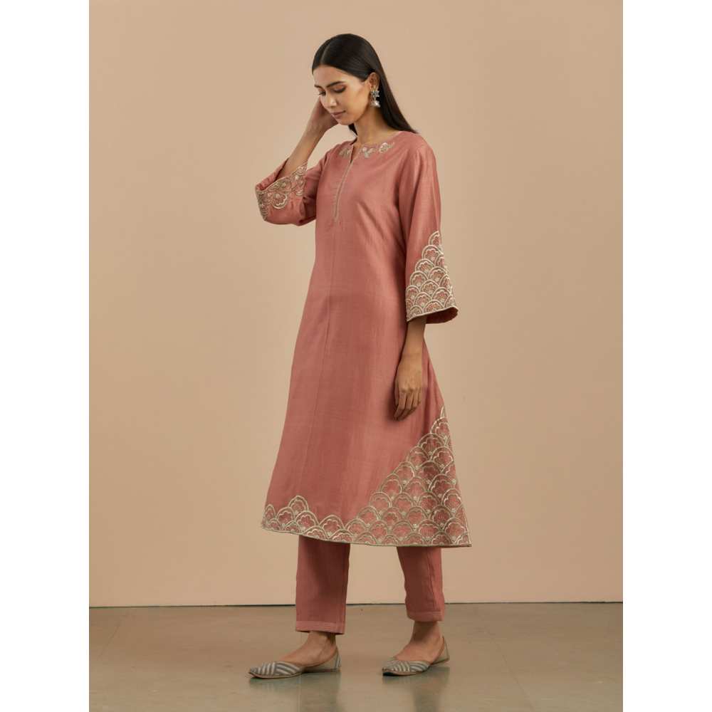 Priya Chaudhary Dust Pink Organza Dupatta