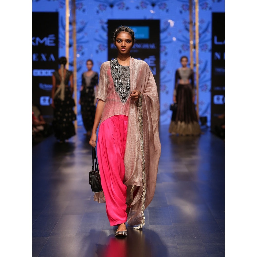 Payal Singhal Muniza Asymmetric Kurta & Camisole with Salwar & Dupatta (Set of 4)