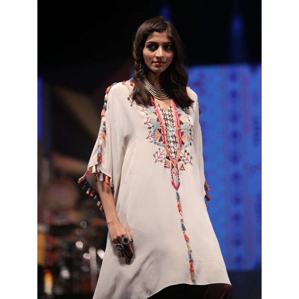 Payal Singhal Saneh Tasselled Kaftan Kurta with Dhoti Pants (Set of 2)