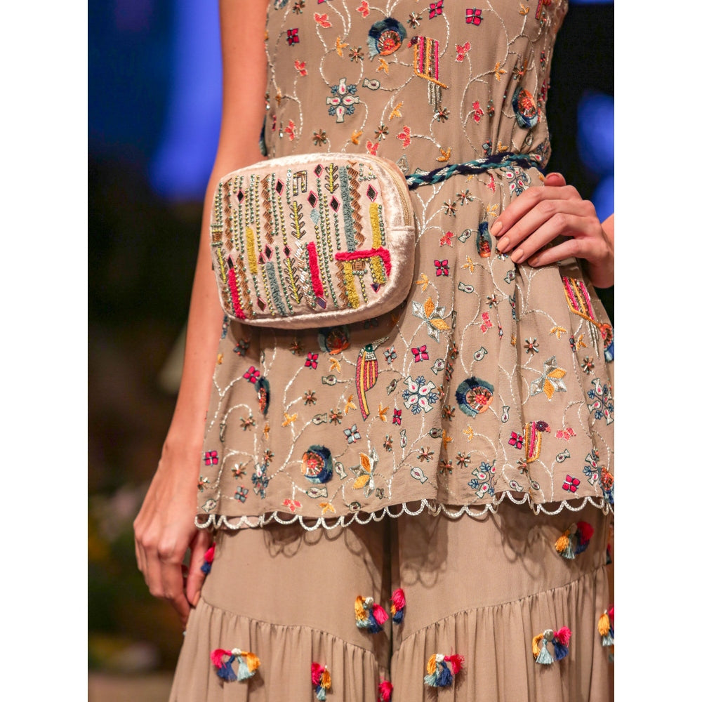 Payal Singhal Aura Embellished Short Kurti with Sharara Pants (Set of 2)