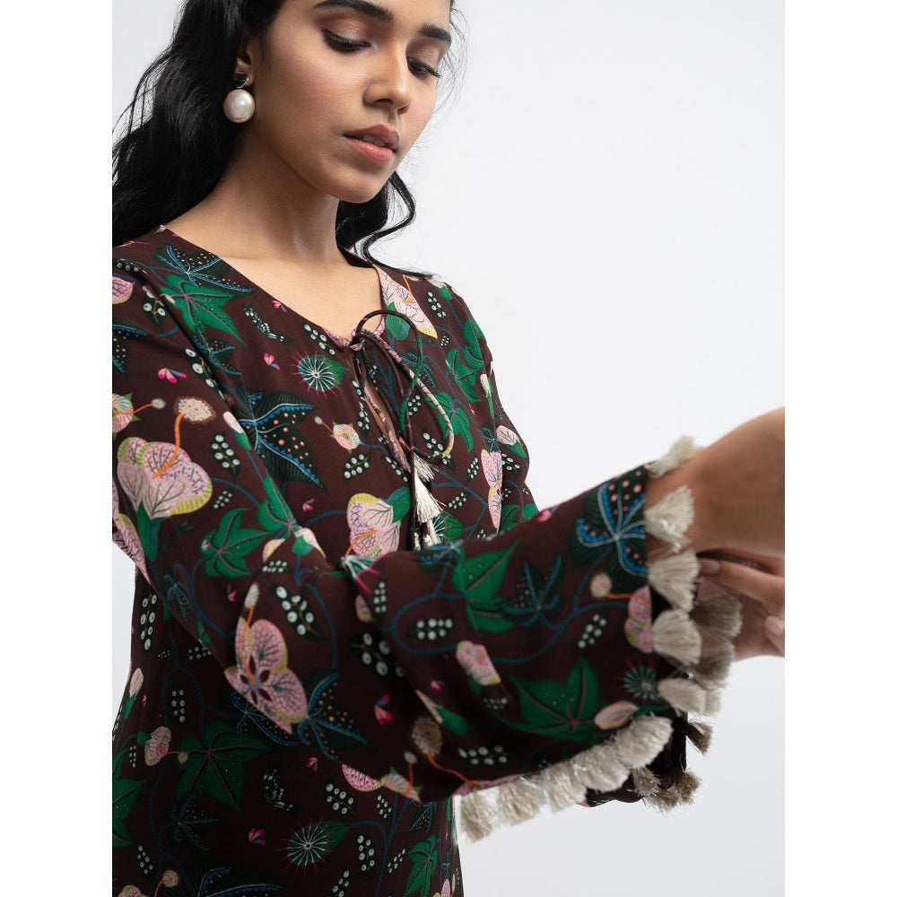 PS Pret by Payal Singhal Brown Abutilon Boho Maxi Dress