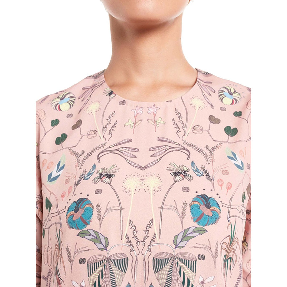 PS Pret by Payal Singhal Georgette Peach Printed Tunic