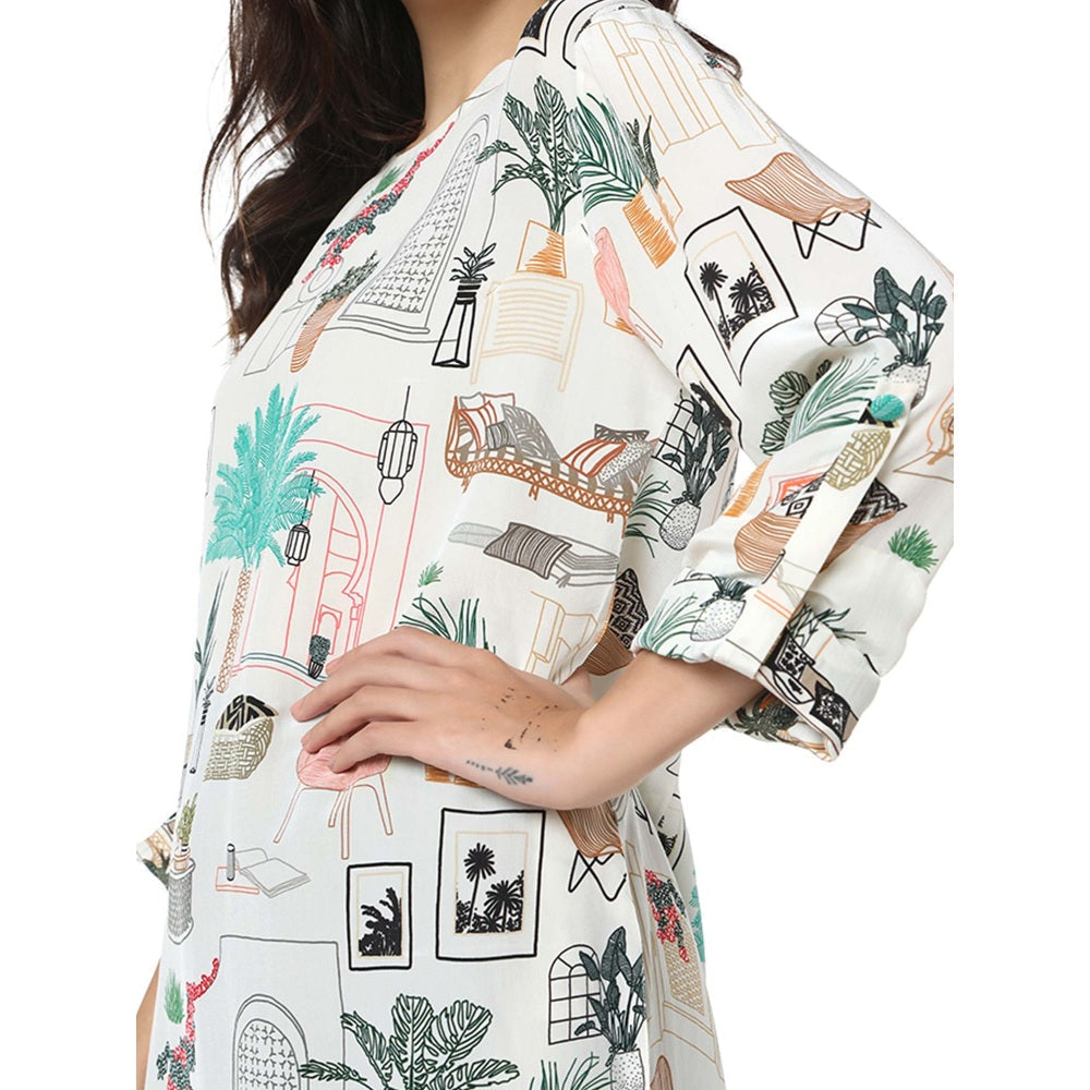 PS Pret by Payal Singhal Georgette White Printed Tunic