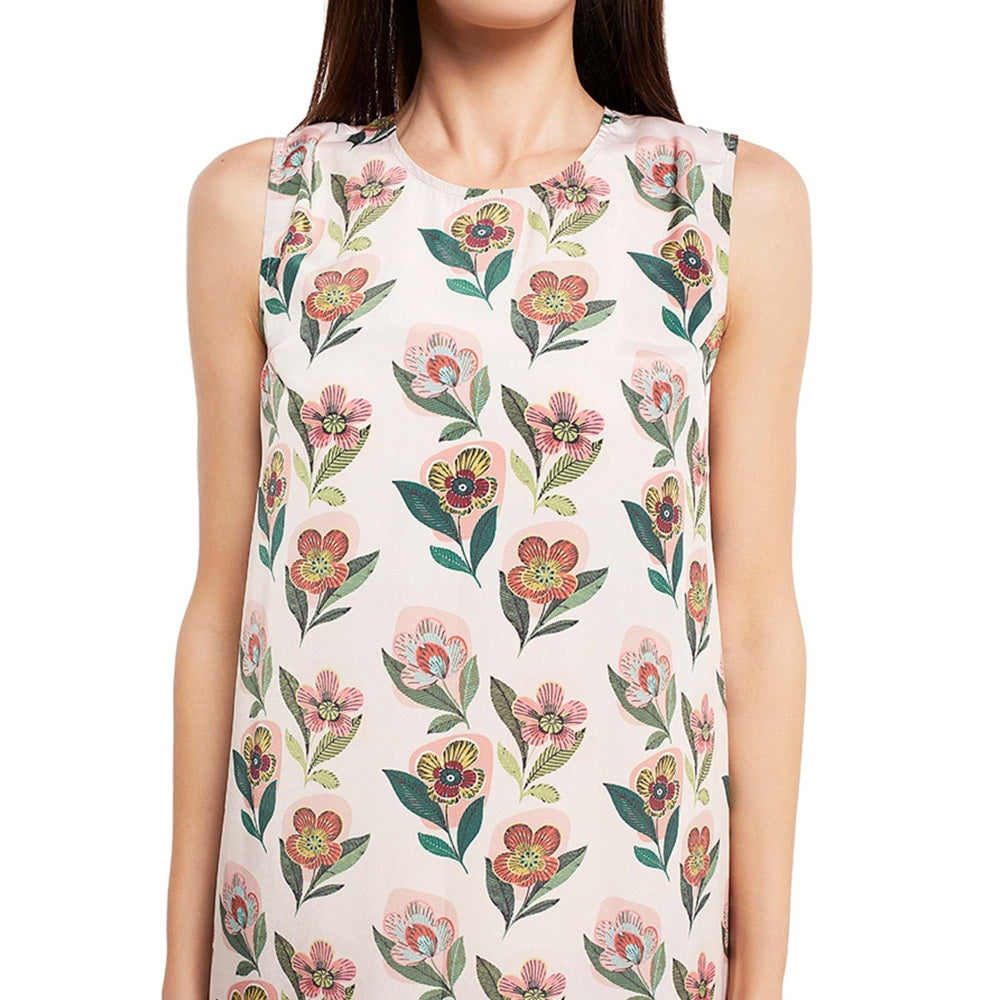 PS Pret by Payal Singhal Crepe Off White Printed Maxi Dress