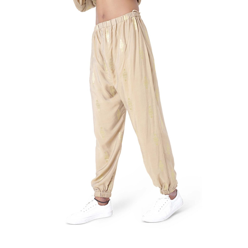 PS Men by Payal Singhal Brocade Oversized Kaftaan Top with Jogger Pant - Set of 2