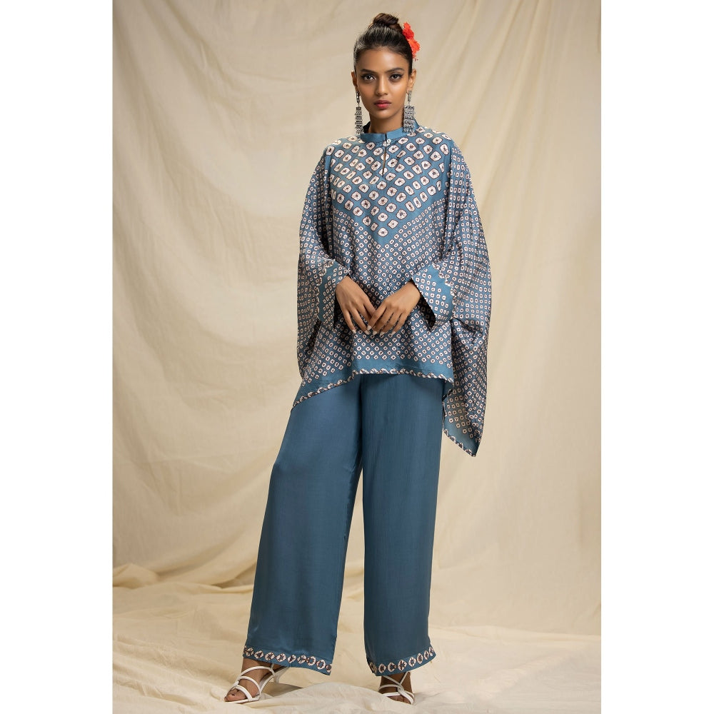 Rajdeep Ranawat Dibbia Chanel Blue Tunic With Palazzo (Set of 2)