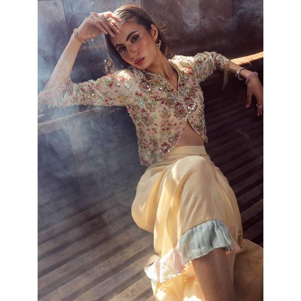 Rococo Sylvania Beige Top with Skirt (Set of 2)