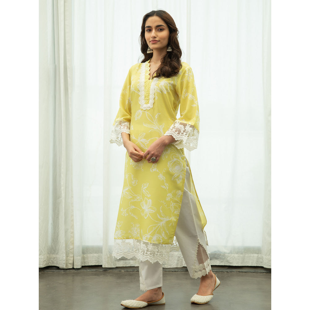 Roze Zard Kurta (Set of 3)