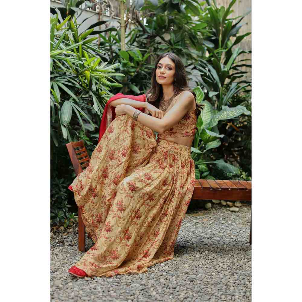 Roze Imli Lehenga (Set of 3)