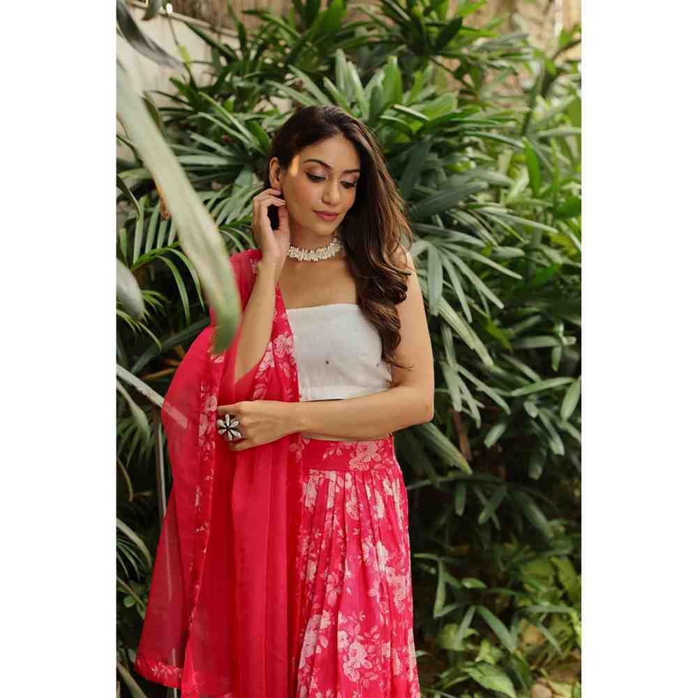 Roze Maira Lehenga (Set of 3)