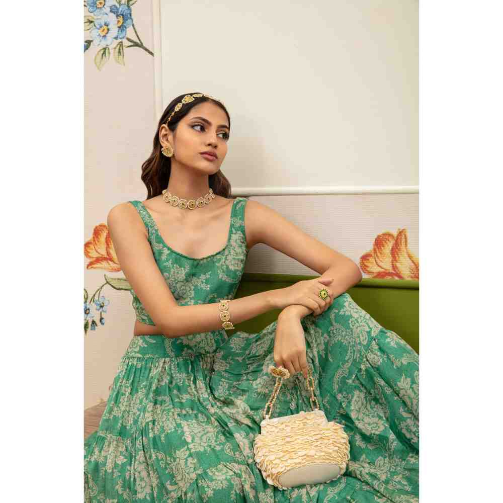 Roze Sara Lehenga (Set of 3)