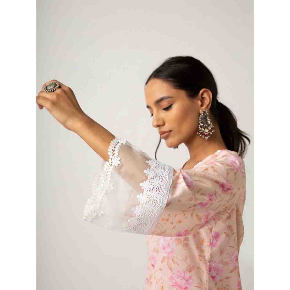 Roze Keya Peach Kurta