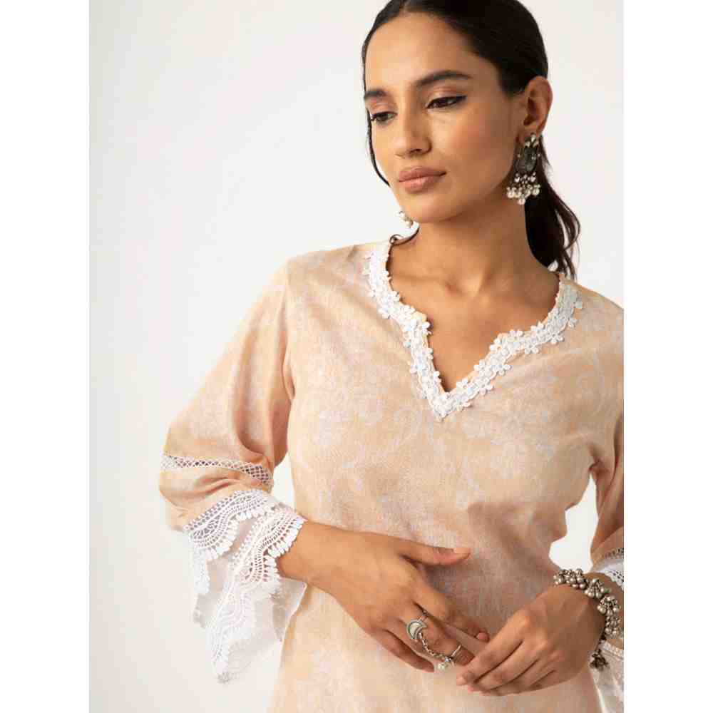 Roze Azhra Yellow Kurta (Set of 3)