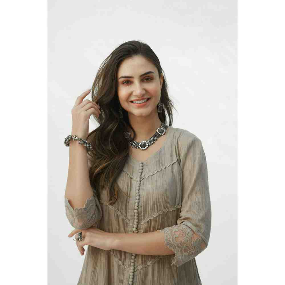 Roze Mahjabeen Light Taupe Kurta