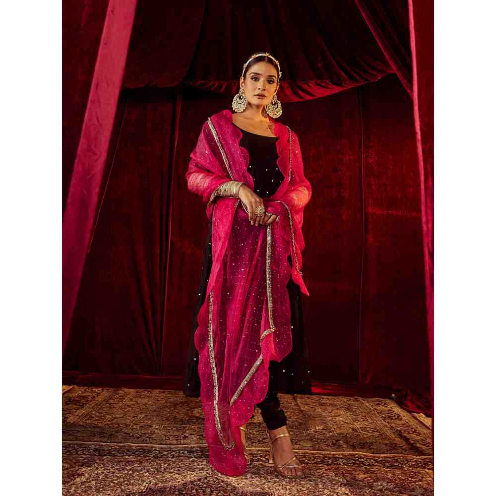 Roze Meher Black Anarkali (Set of 3)