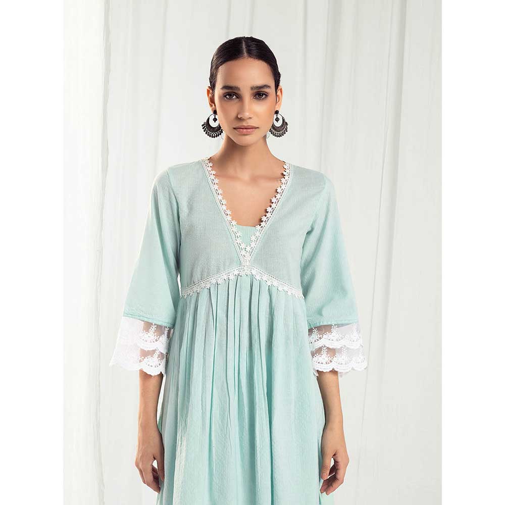 Roze Aura Blue Kurta