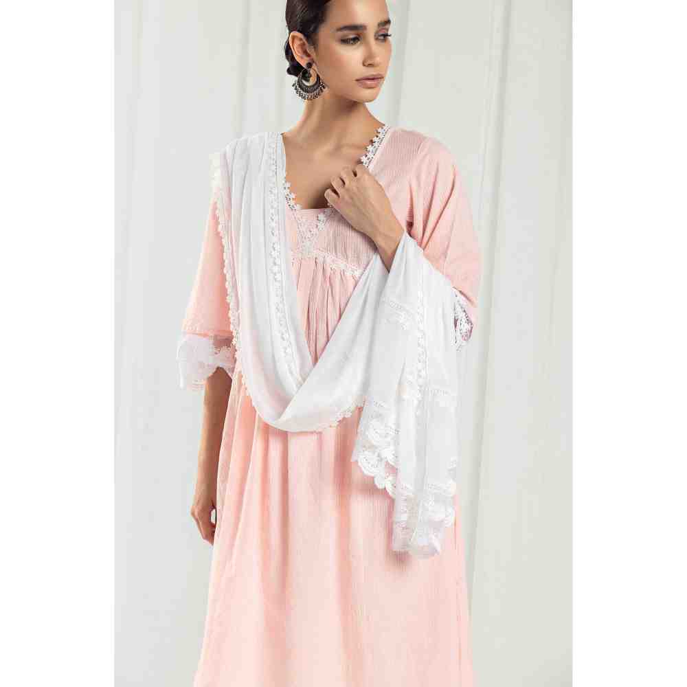 Roze Aura Peach Kurta