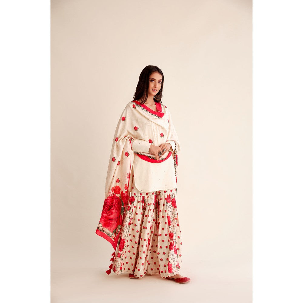 Roze Shabnam Chanderi Garara (Set of 3)