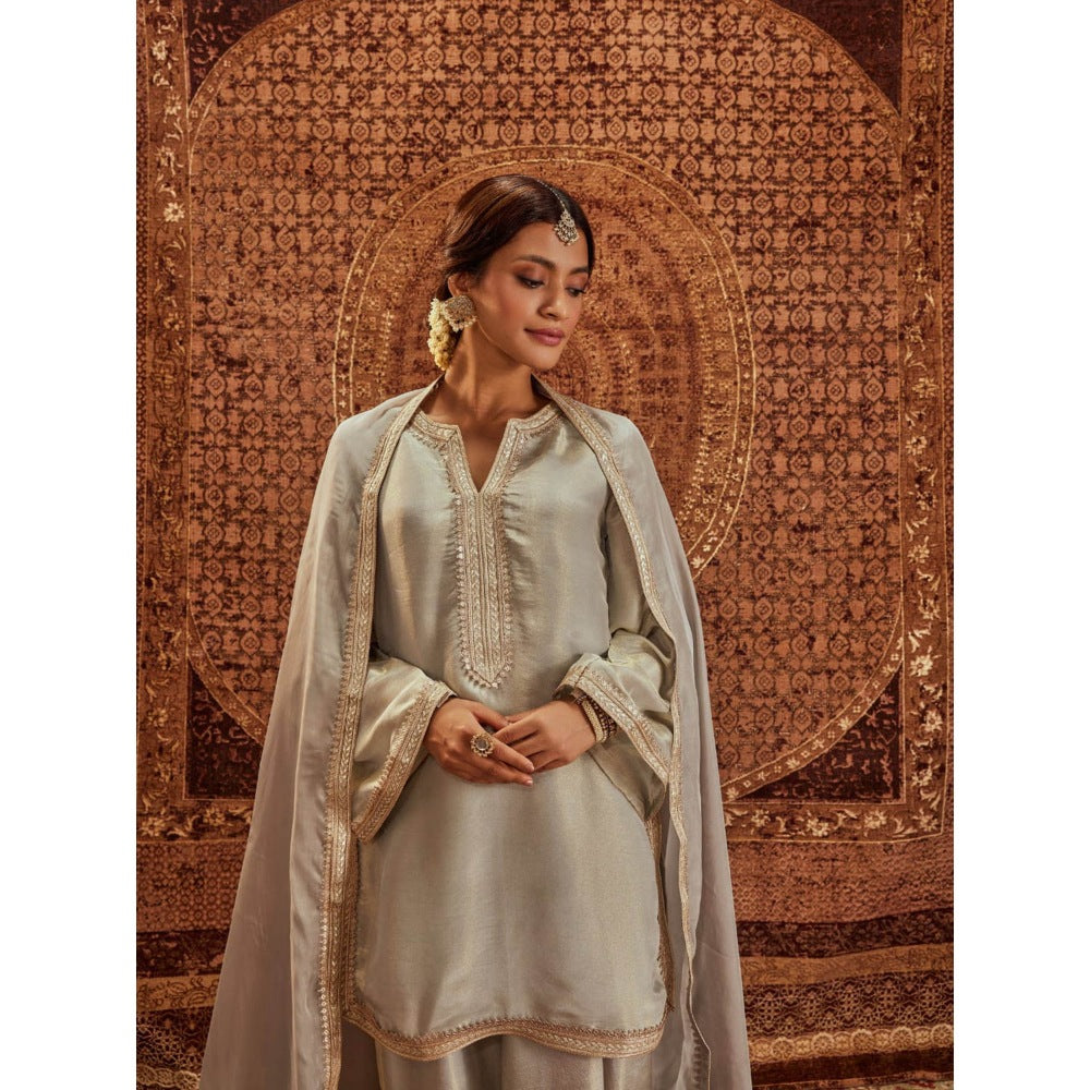 Roze Nadia Dupatta-Grey