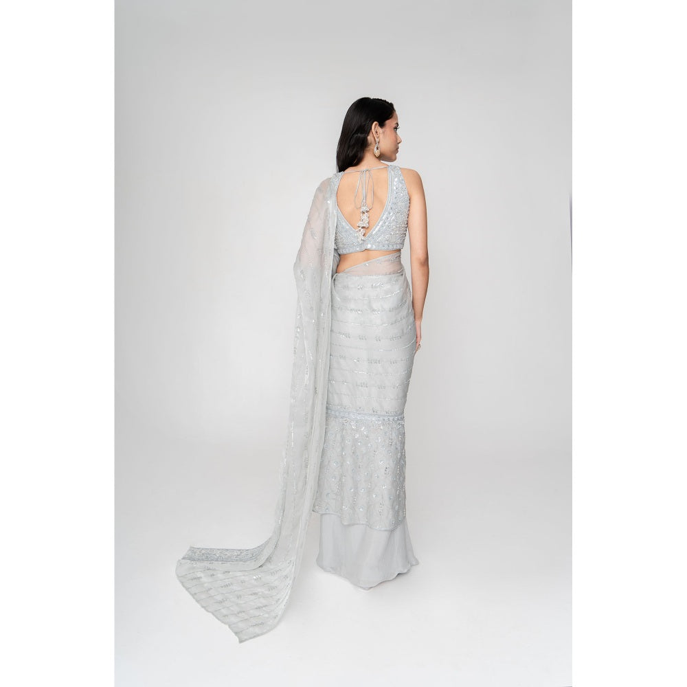 SAISHA Embroidered Saree With Blouse with Stitched