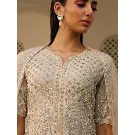 SAISHA Peplum Kurti With Sharara & Dupatta (Set of 3)