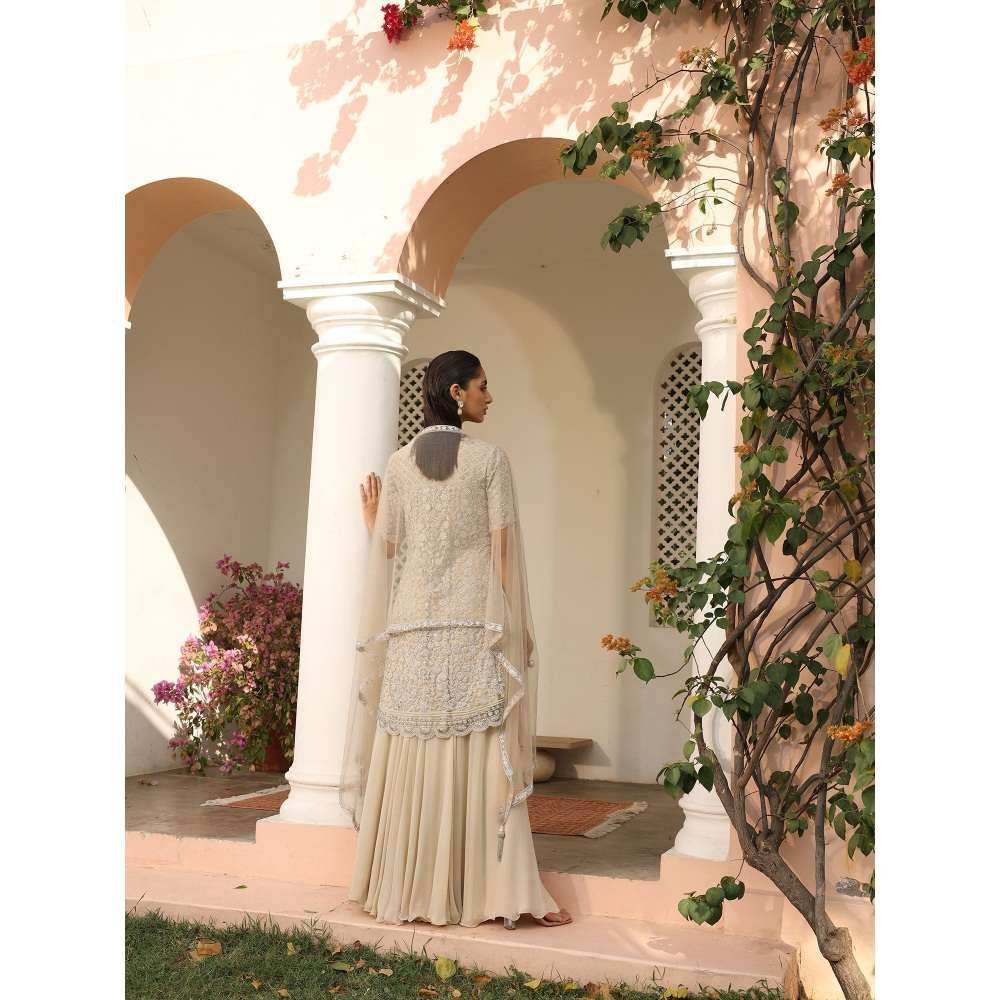 SAISHA Peplum Kurti With Sharara & Dupatta (Set of 3)