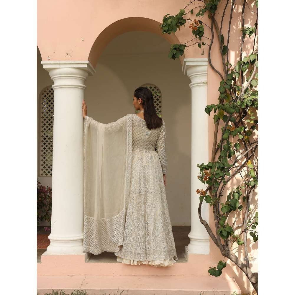 SAISHA Heavy Embroidered Jacket And Lehenga (Set of 3)