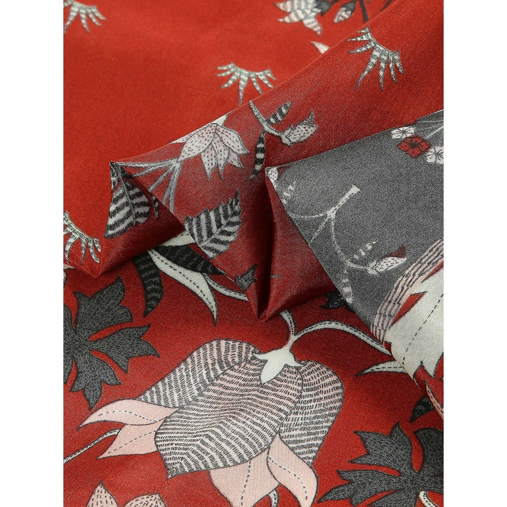 Soup by Sougat Paul Red Color Printed Stole