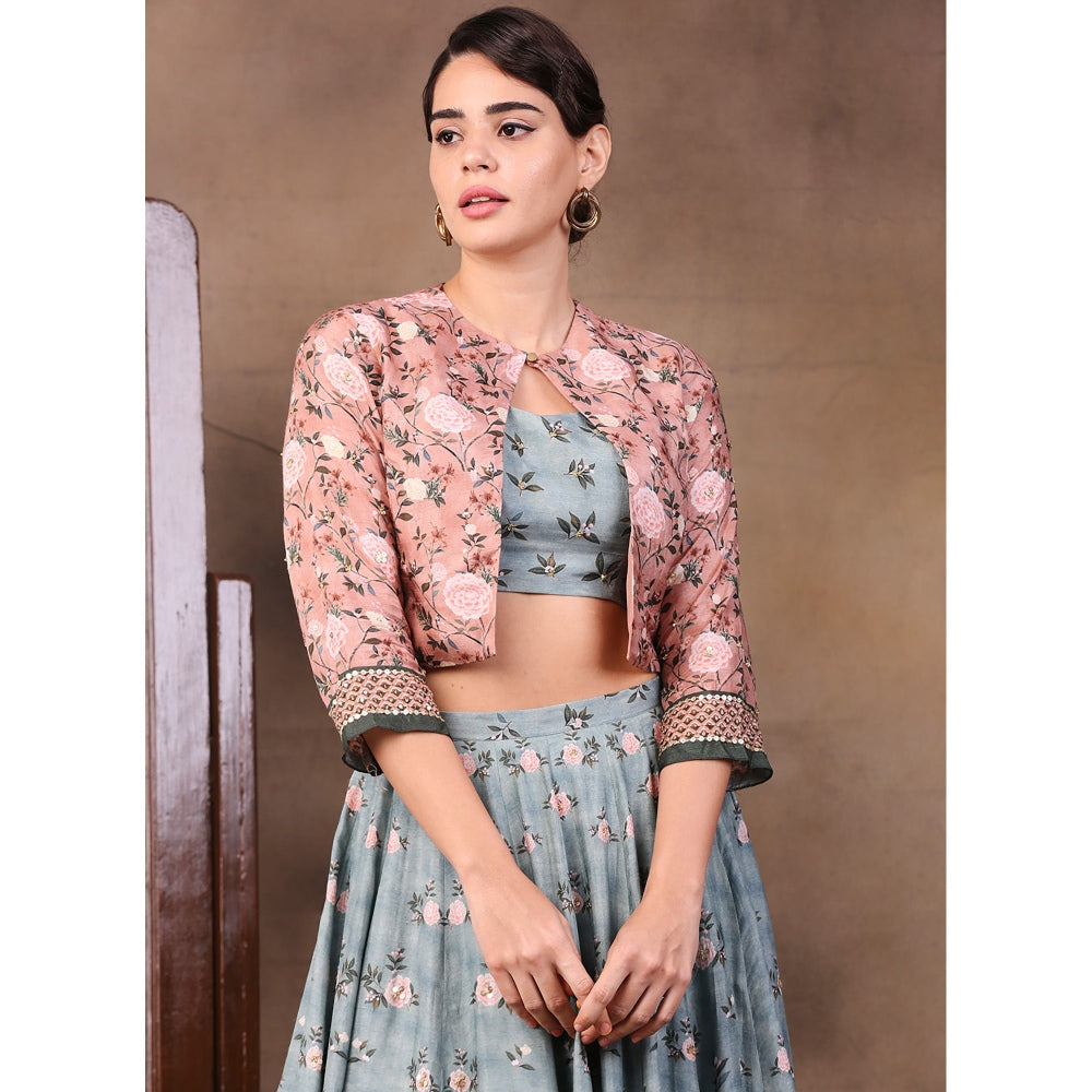 Soup by Sougat Paul Printed Lehenga (Set of 3)