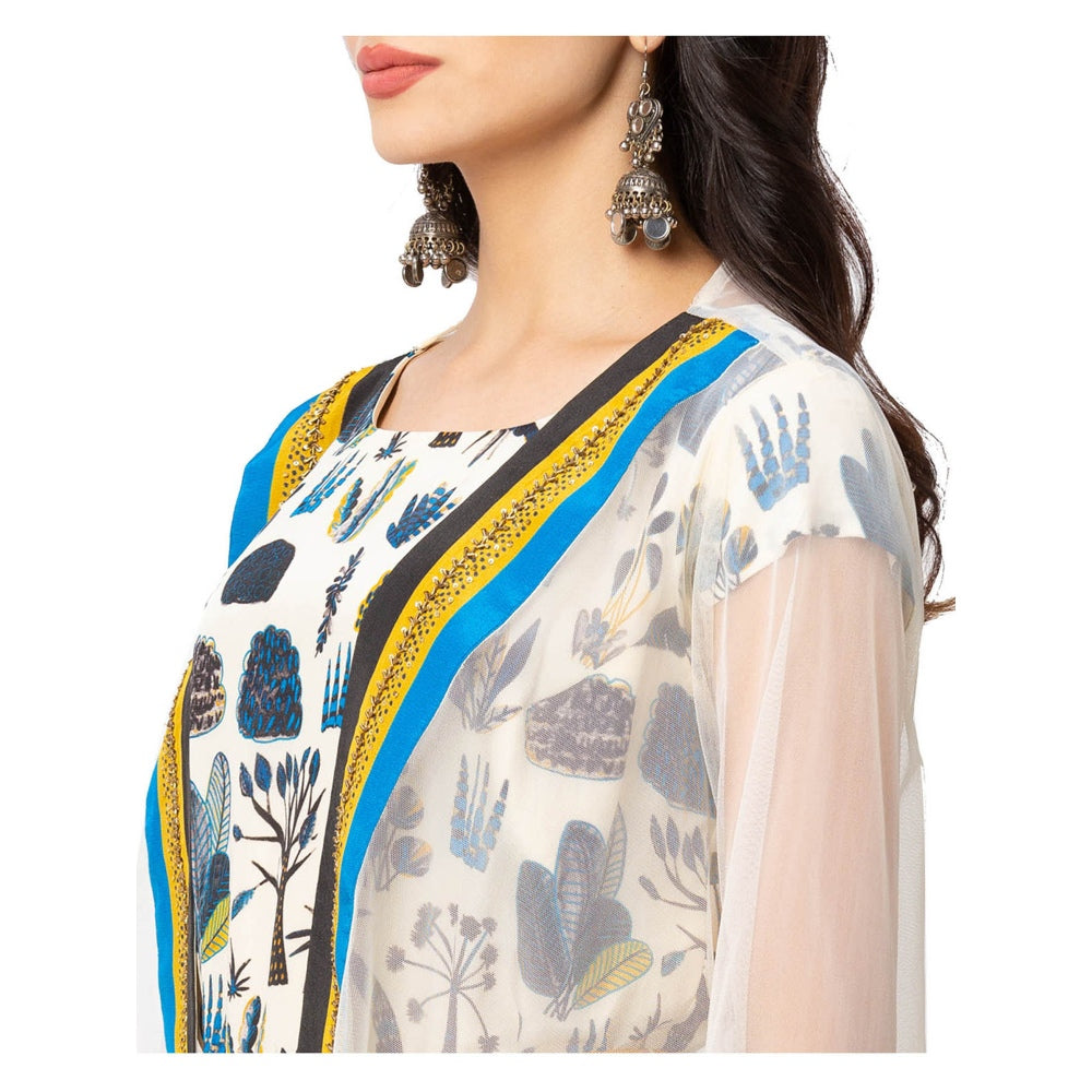 Soup by Sougat Paul Off White Printed Jumpsuit And Jacket (Set of 2)