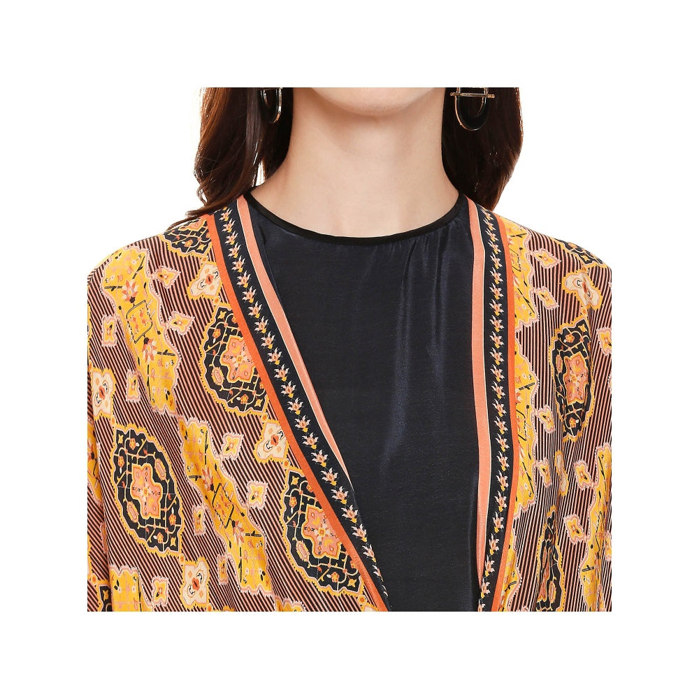 Soup by Sougat Paul Navy Blue Printed Palazzo With Top (Set of 2)