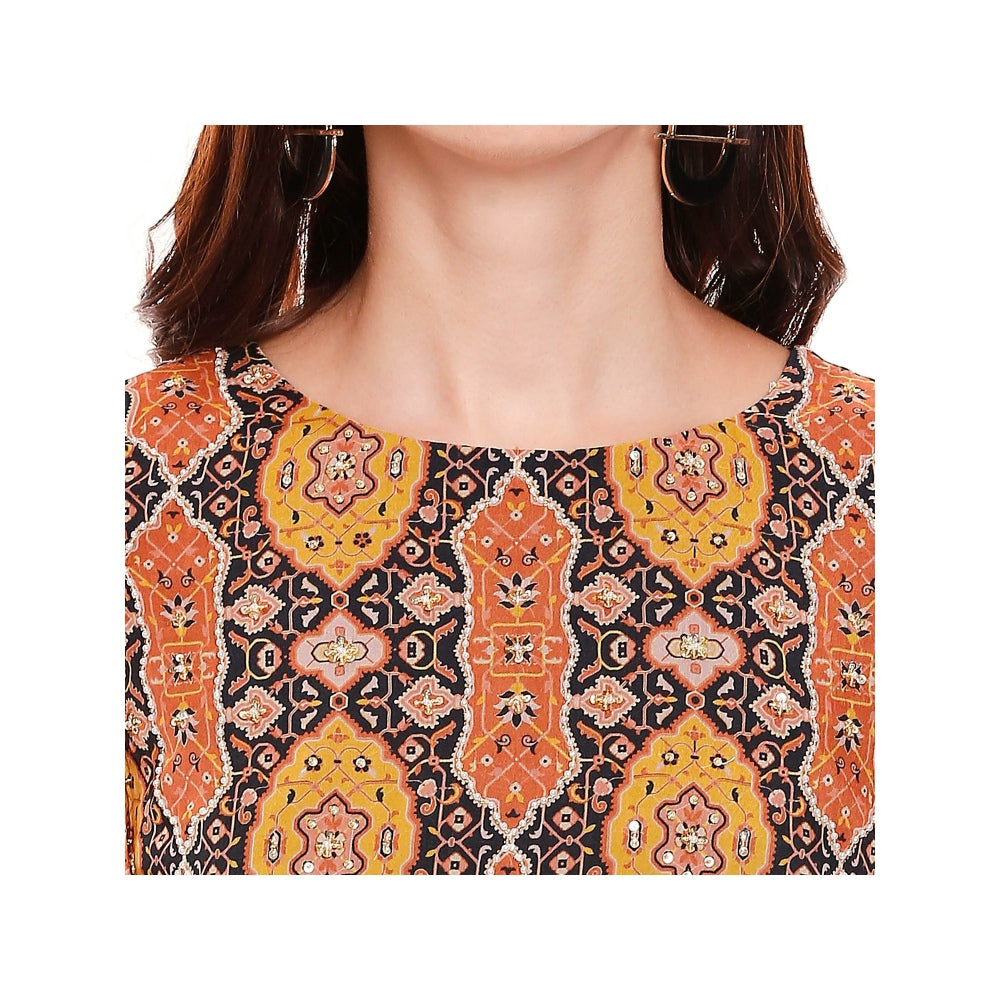 Soup by Sougat Paul Black Printed Skirt With Top (Set of 2)