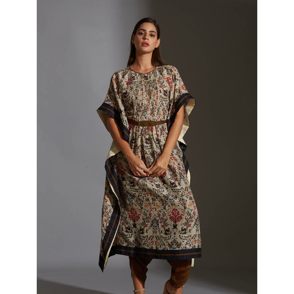 Soup By Sougat Paul Printed Kaftaan Top Paired With Dhoti Printed Pants (Set of 2)