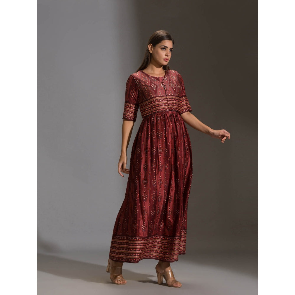 Soup By Sougat Paul Printed Dress Paired With Sleeveless Jacket (Set of 2)