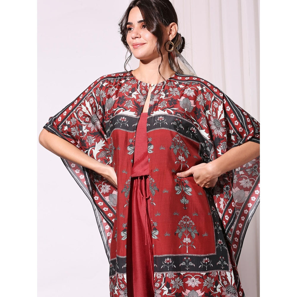 Soup By Sougat Paul Red Jumpsuit (Set of 2)