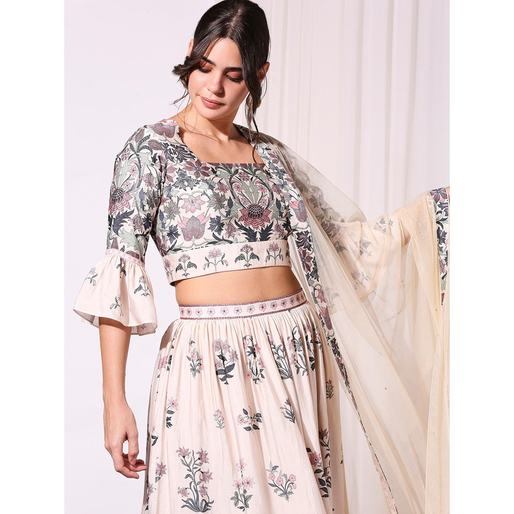 Soup By Sougat Paul Off White Skirt -Set of 3